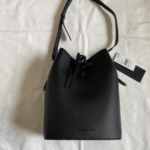 Kendall + Kylie Black Leather Bucket Bag